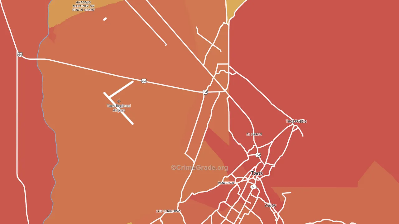 El Prado, NM Map of Burglary Rates