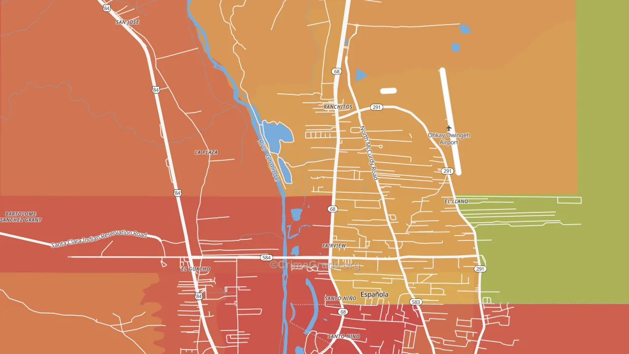 El Rancho, NM Map of Burglary Rates