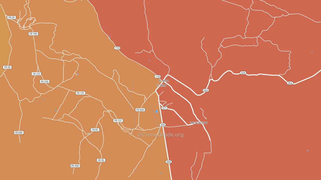 El Rito, NM Map of Burglary Rates