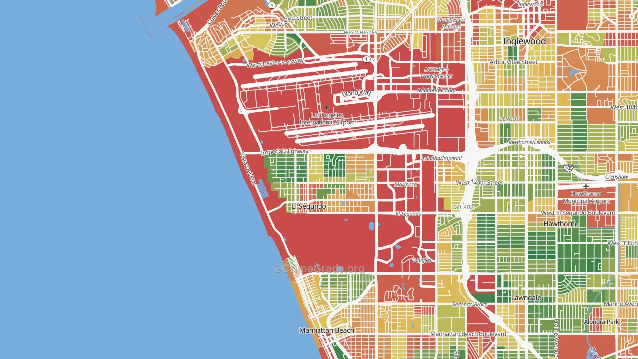 El Segundo, CA Map of Burglary Rates