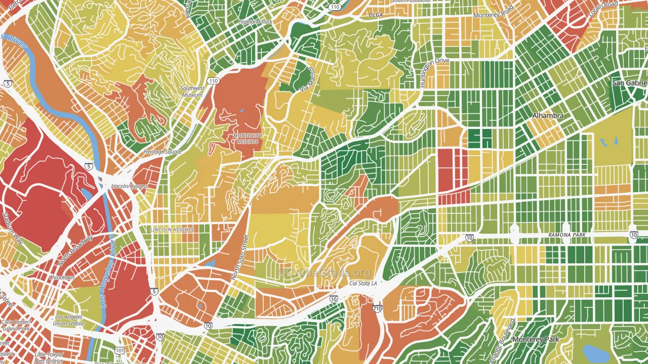 El Sereno, Los Angeles, CA Map of Burglary Rates