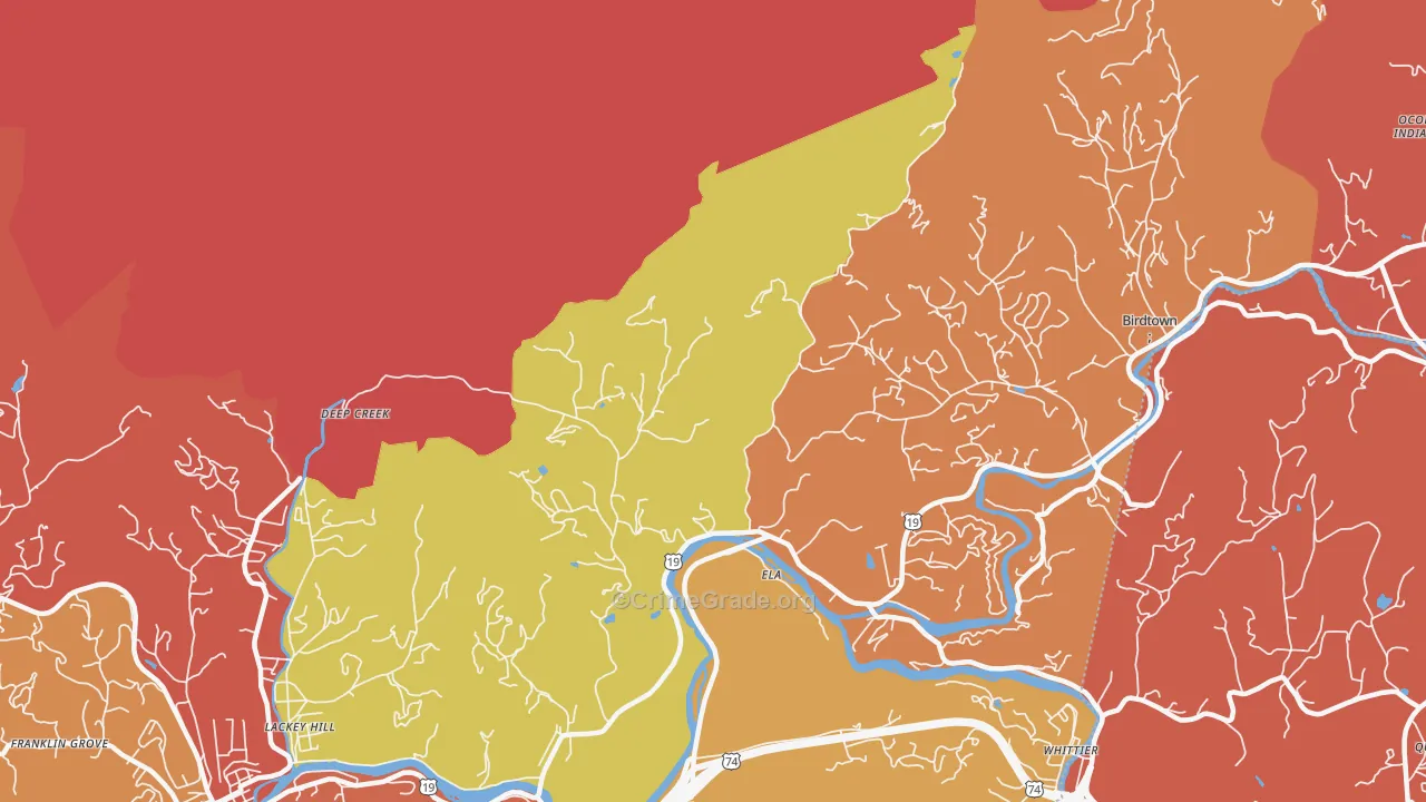 Ela, NC Map of Burglary Rates