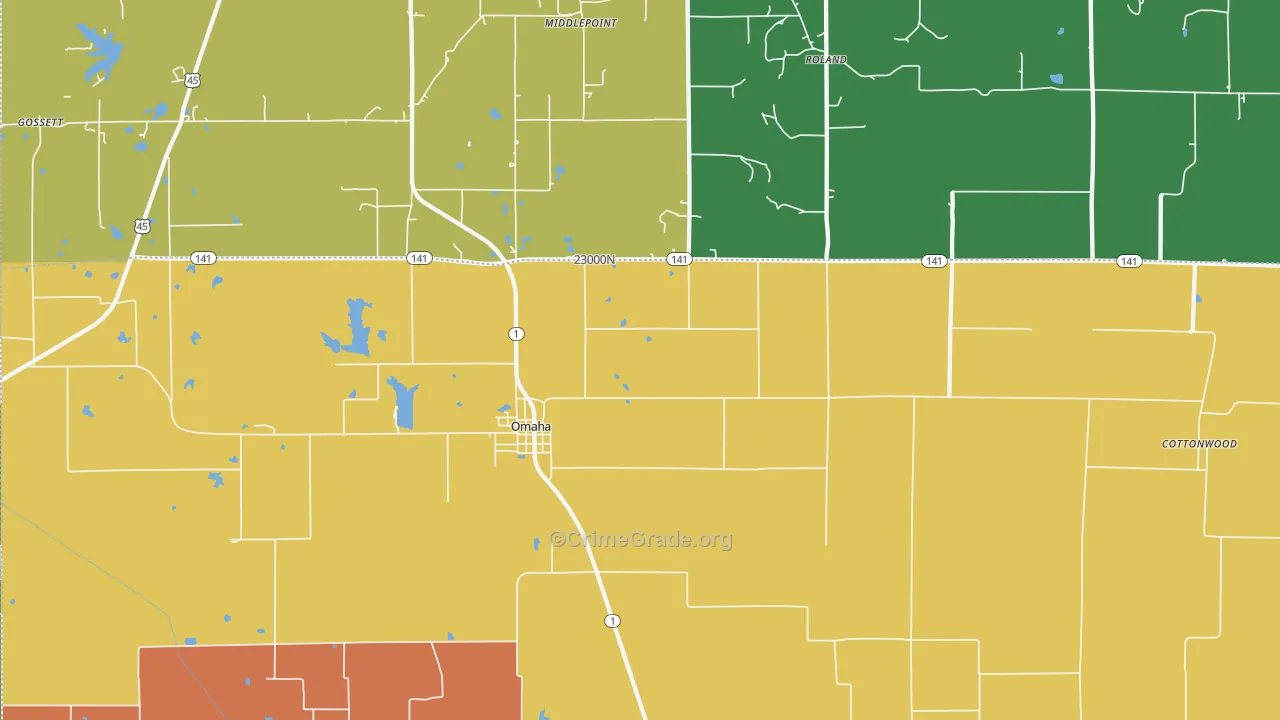 Elba, IL Map of Burglary Rates
