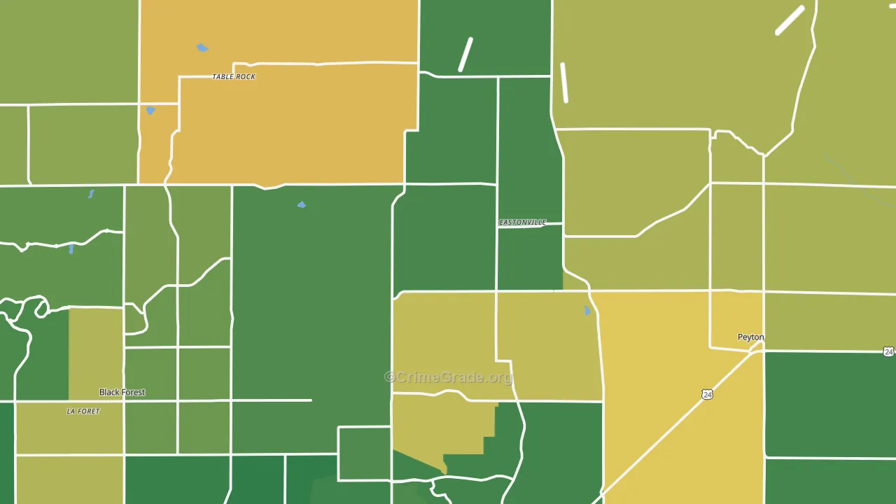 Elbert, CO Map of Burglary Rates
