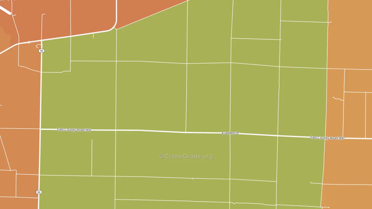 Elderville, IL Map of Burglary Rates