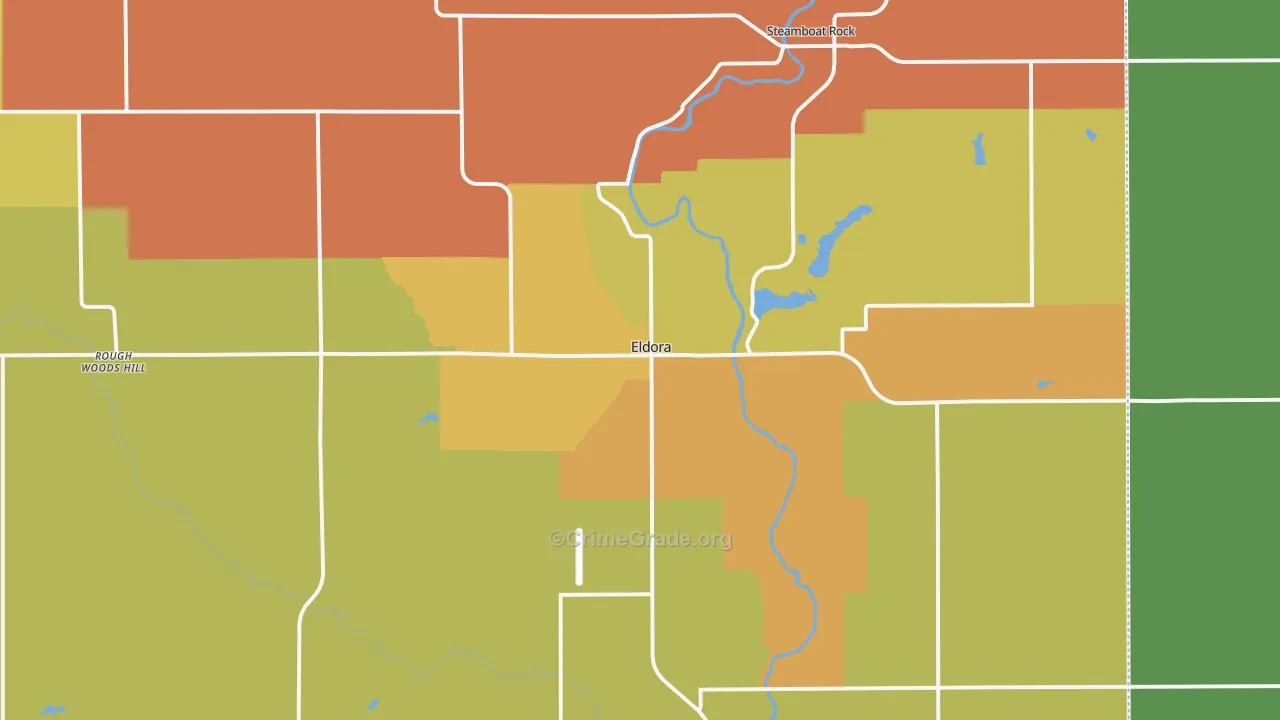 Eldora, IA Map of Burglary Rates