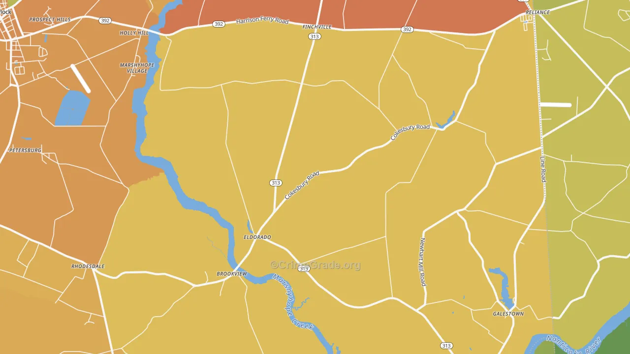 Eldorado, MD Map of Burglary Rates