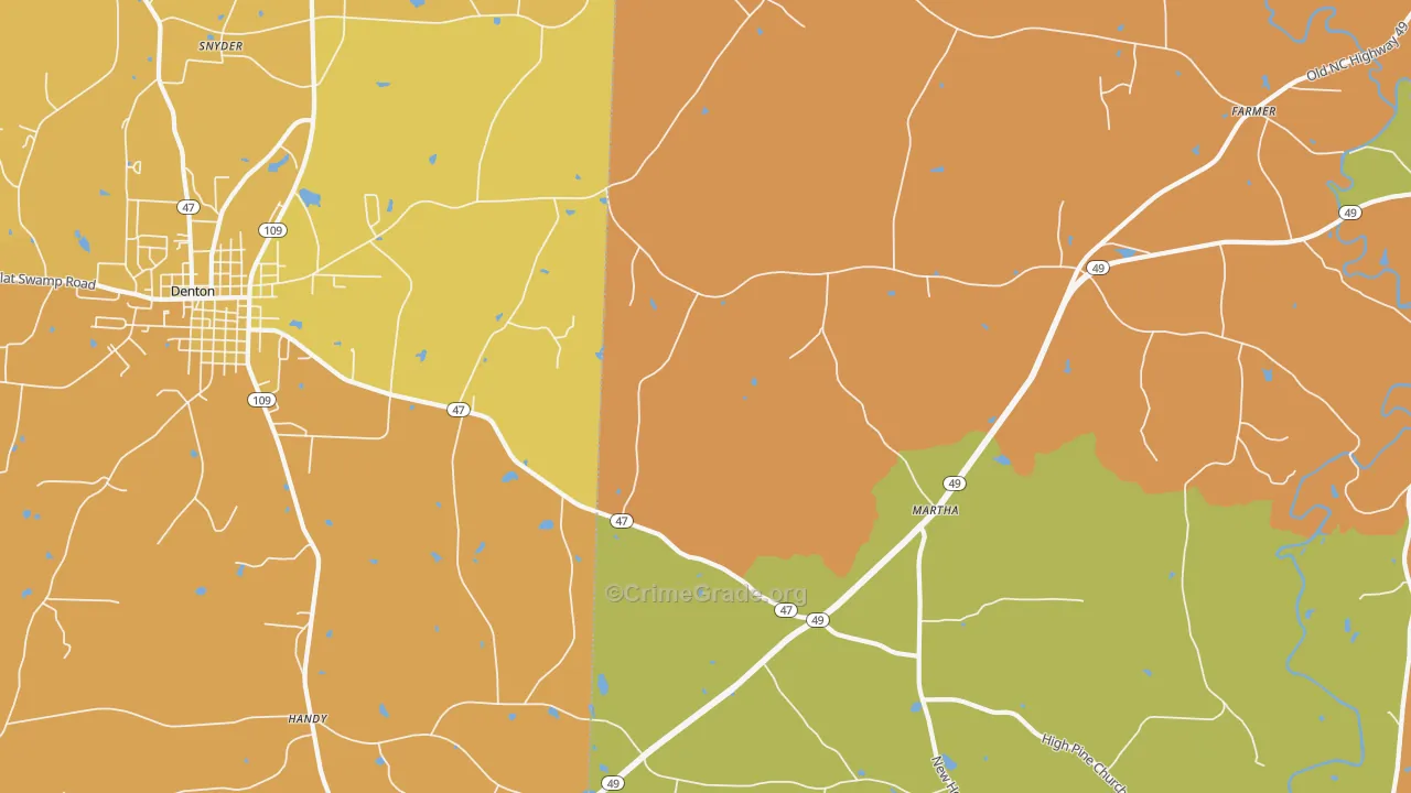 Eldorado, NC Map of Burglary Rates