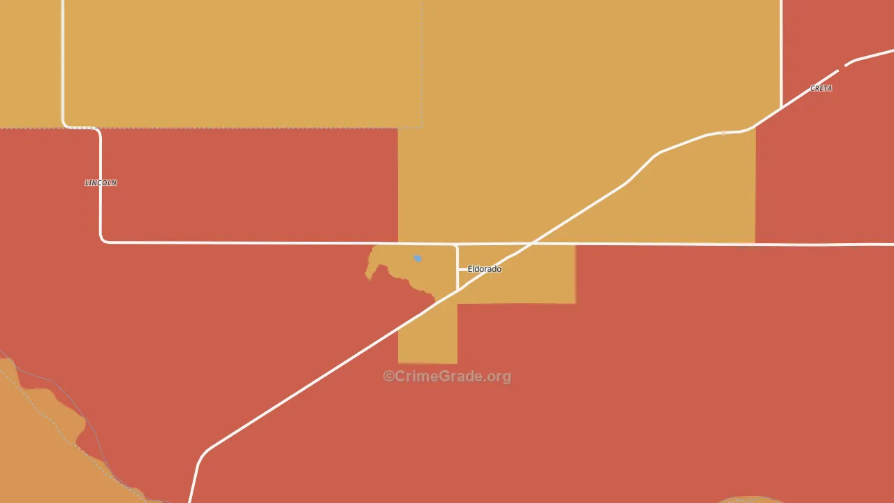 Eldorado, OK Map of Burglary Rates