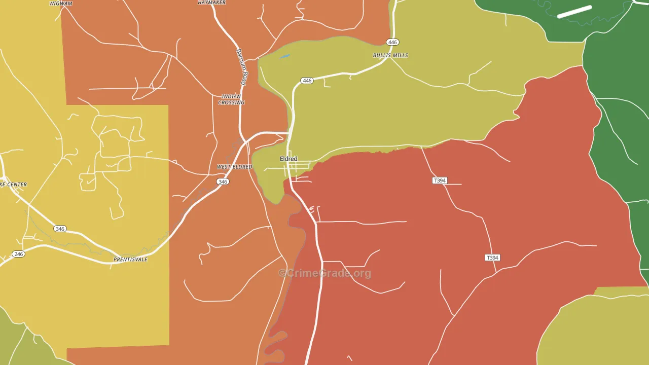 Eldred, PA Map of Burglary Rates