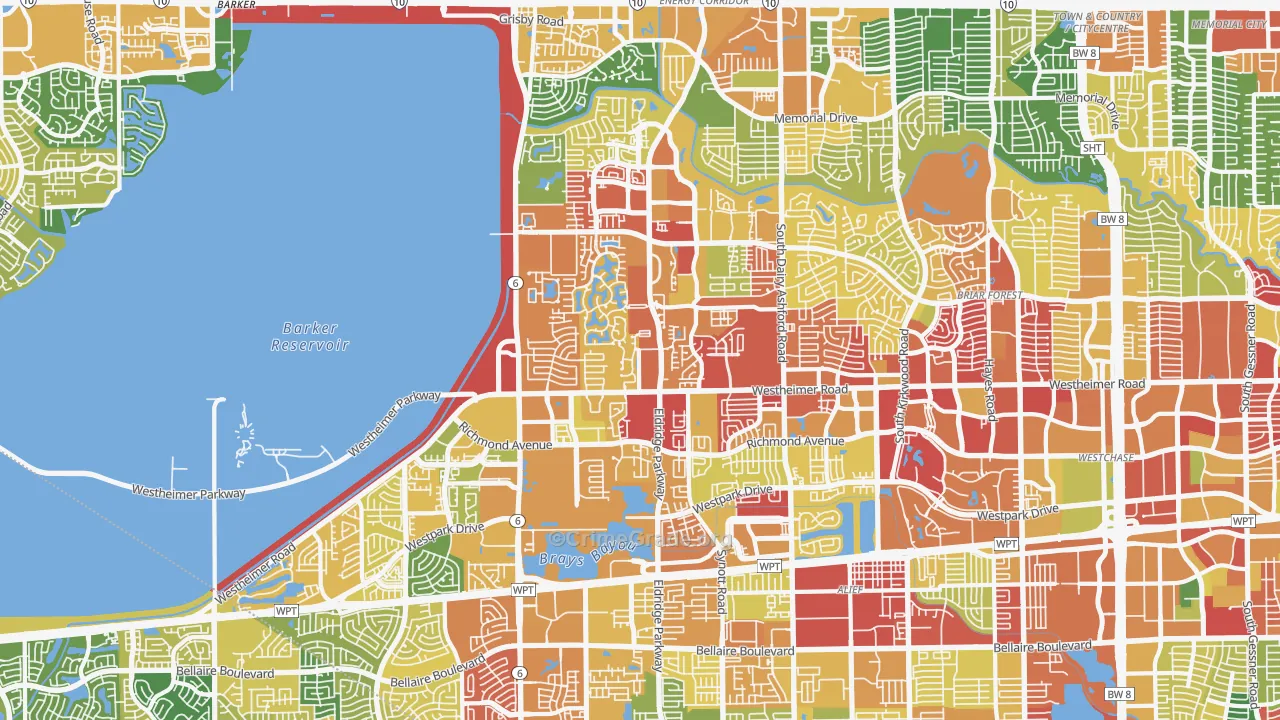 Eldridge-West Oaks, Houston, TX Map of Burglary Rates