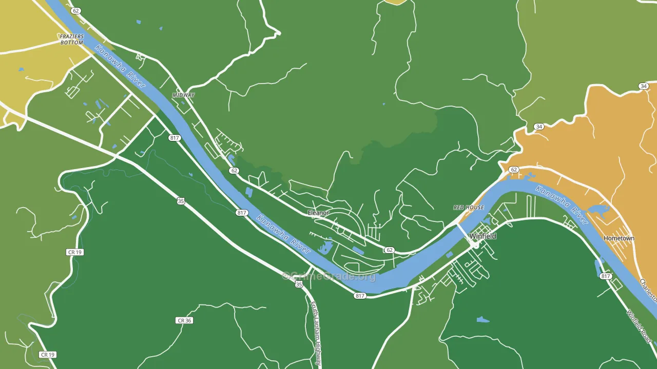 Eleanor, WV Map of Burglary Rates