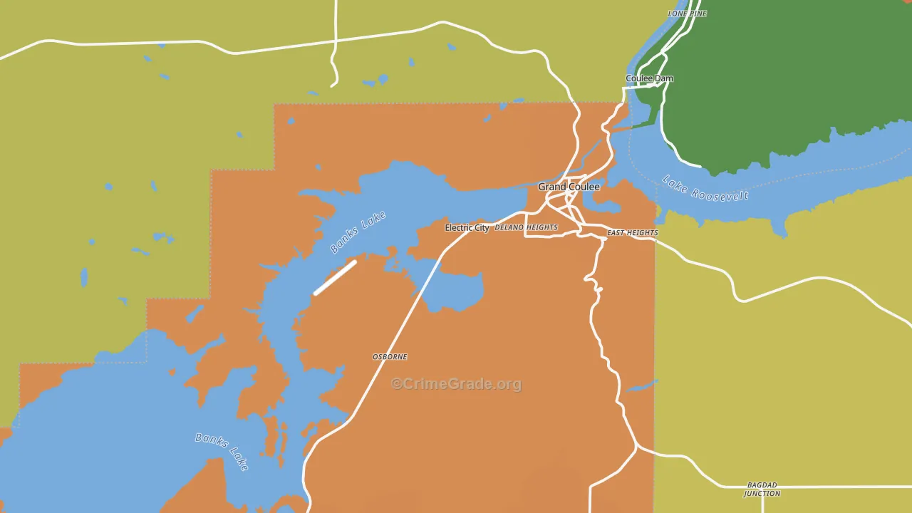Electric City, WA Map of Burglary Rates