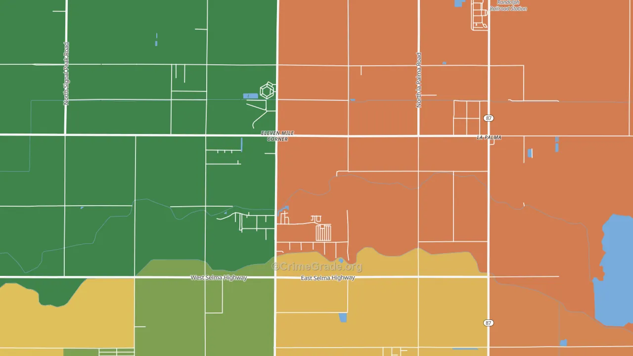 Eleven Mile Corner, AZ Map of Burglary Rates