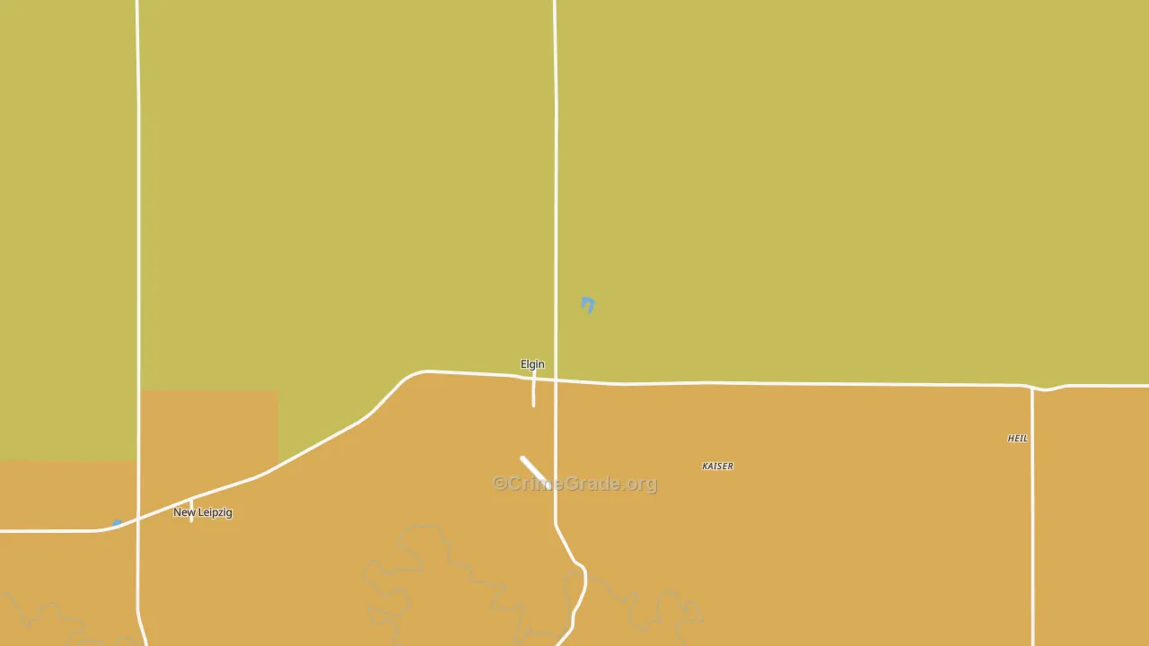 Elgin, ND Map of Burglary Rates