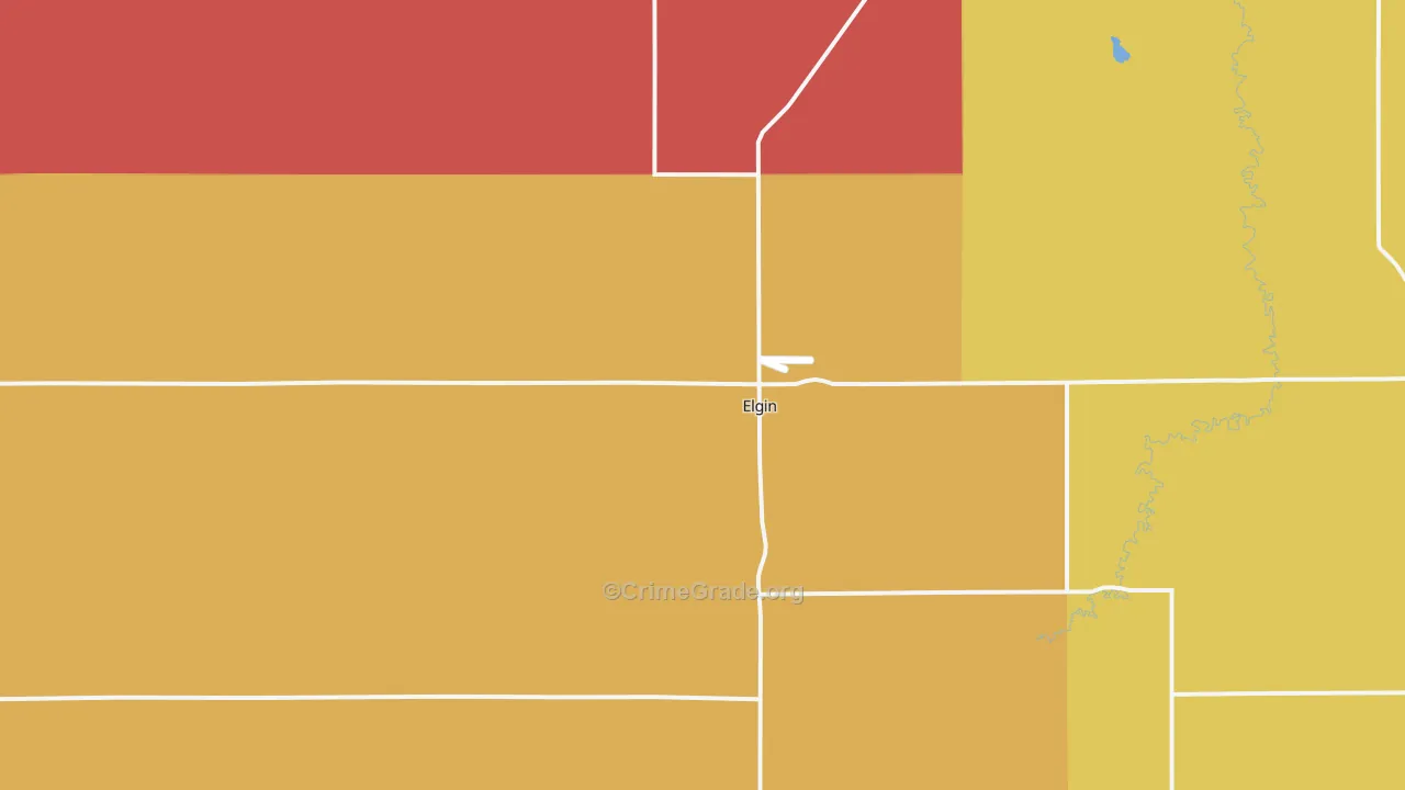 Elgin, NE Map of Burglary Rates