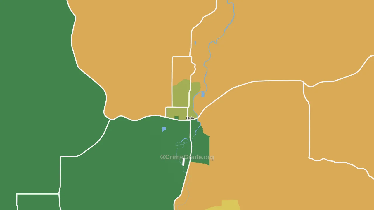 Elgin, OR Map of Burglary Rates