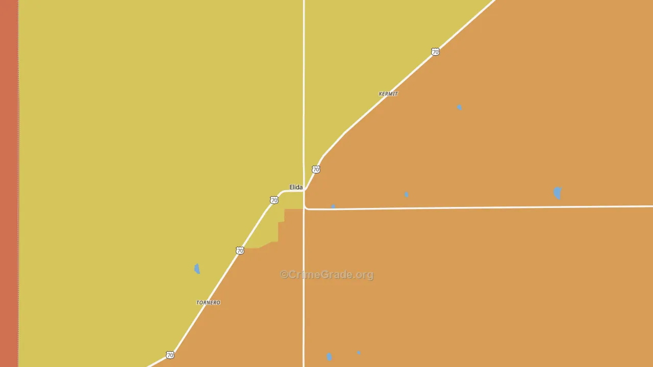 Elida, NM Map of Burglary Rates