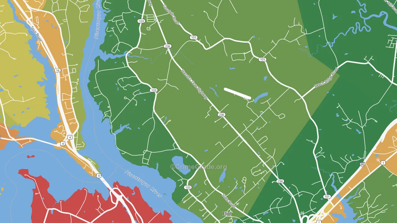Eliot, ME Map of Burglary Rates