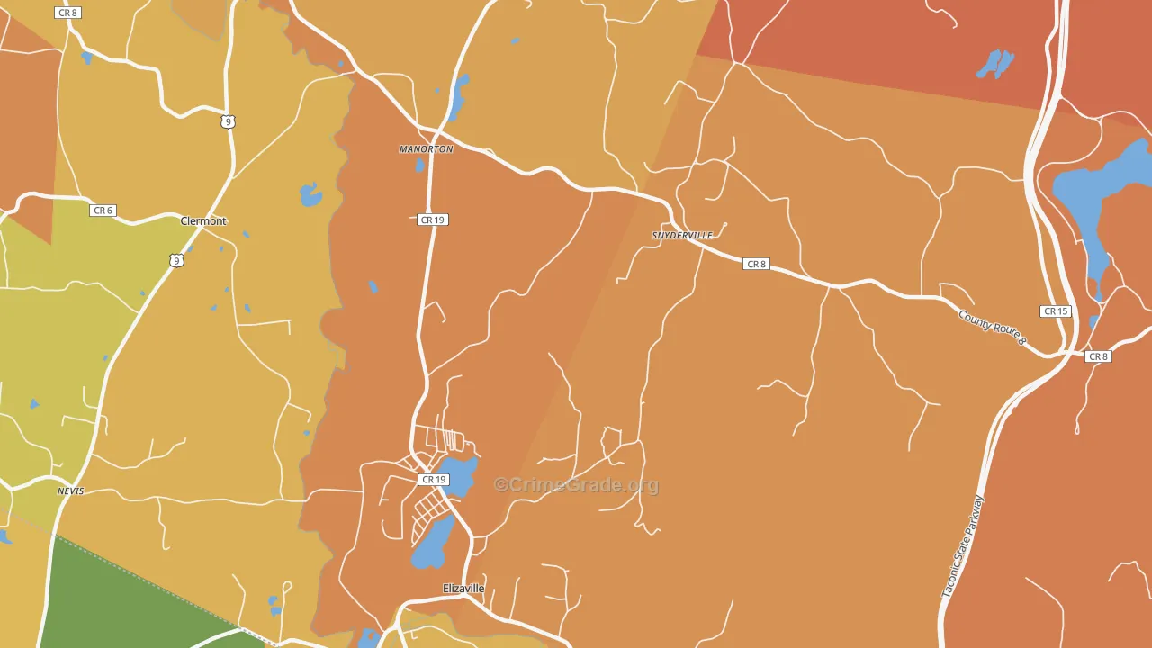 Elizaville, NY Map of Burglary Rates