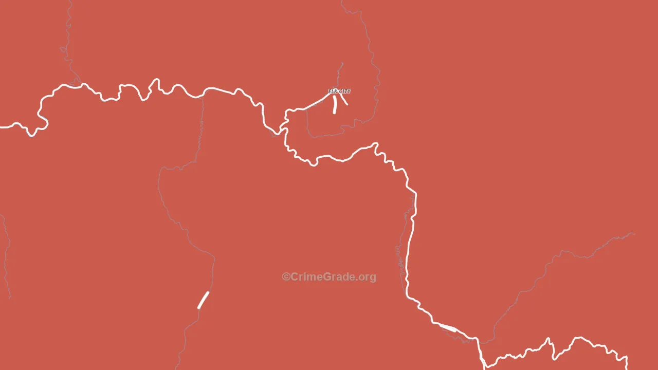 Elk City, ID Map of Burglary Rates