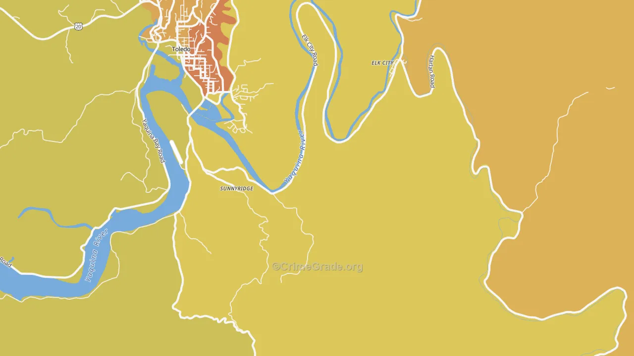 Elk City, OR Map of Burglary Rates