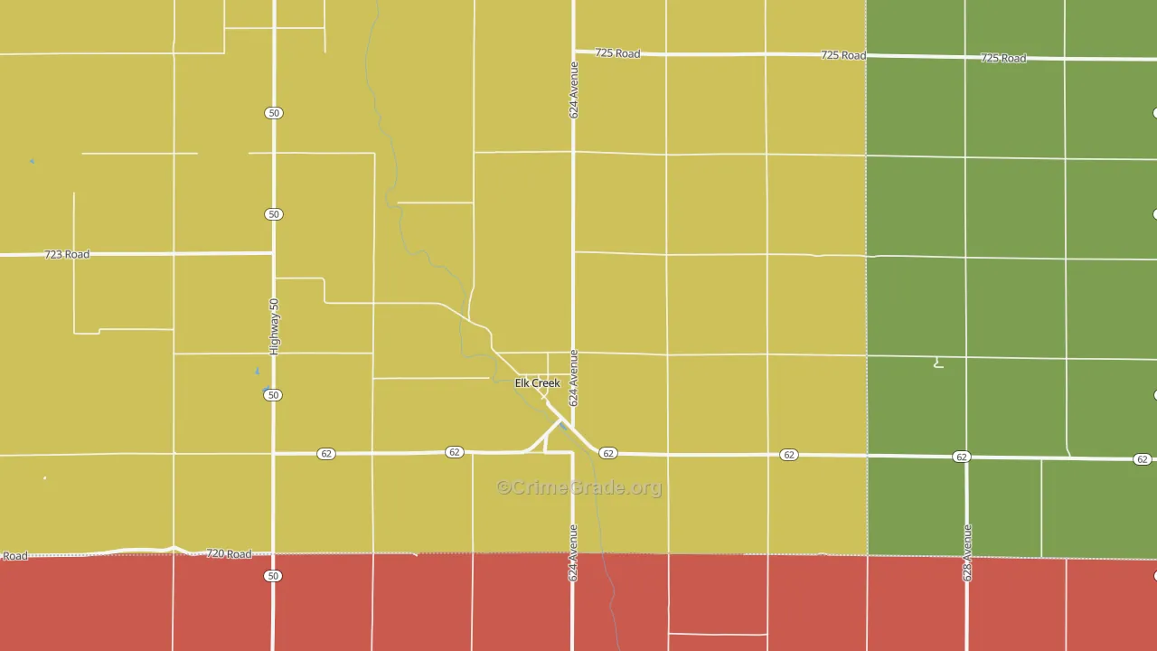 Elk Creek, NE Map of Burglary Rates