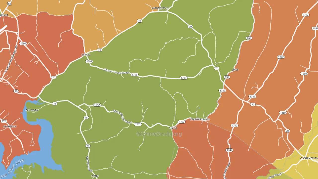 Elk Horn, KY Map of Burglary Rates