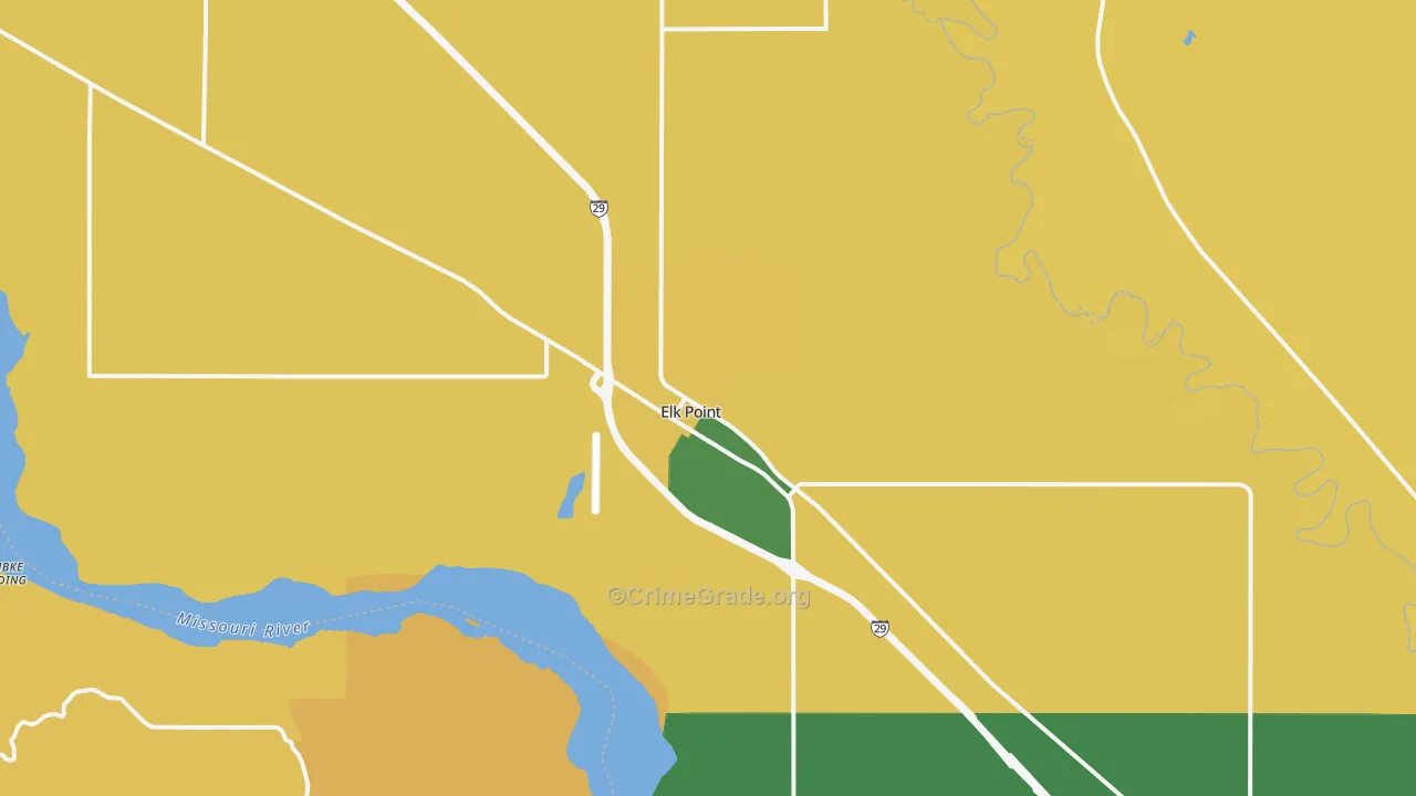 Elk Point, SD Map of Burglary Rates