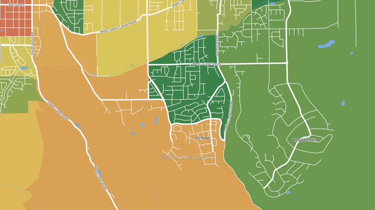 Elk Ridge, UT Map of Burglary Rates
