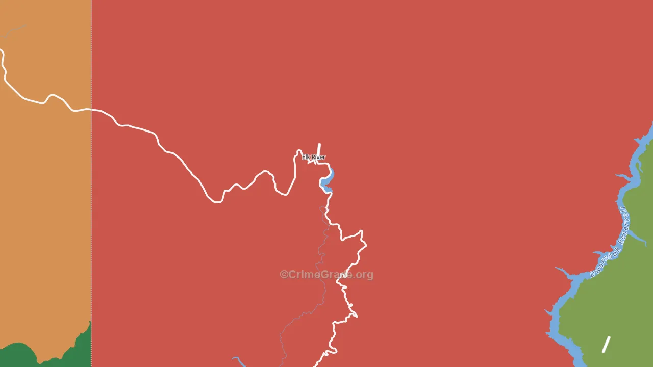 Elk River, ID Map of Burglary Rates