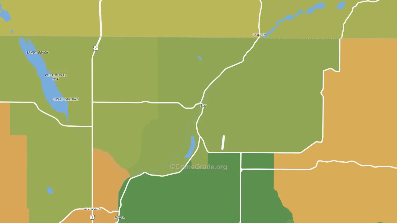 Elk, WA Map of Burglary Rates