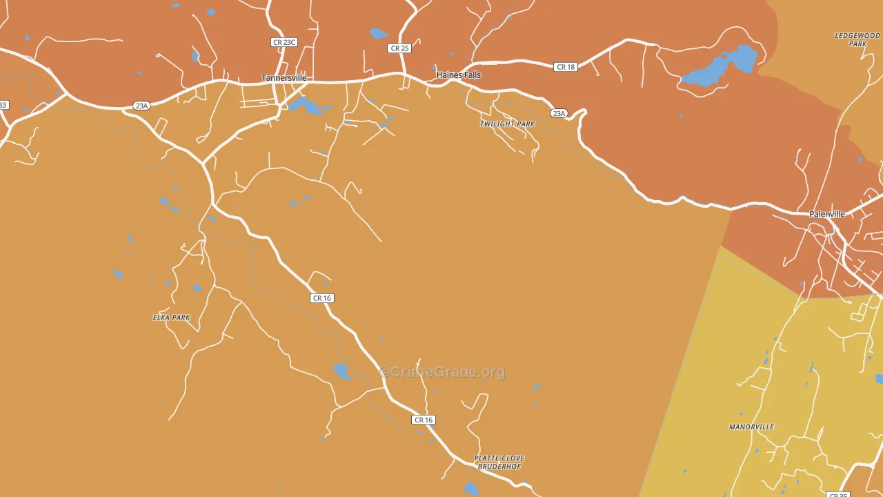 Elka Park, NY Map of Burglary Rates