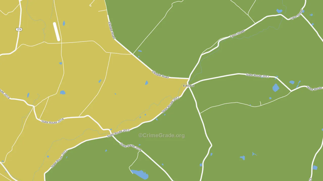 Elkdale, PA Map of Burglary Rates
