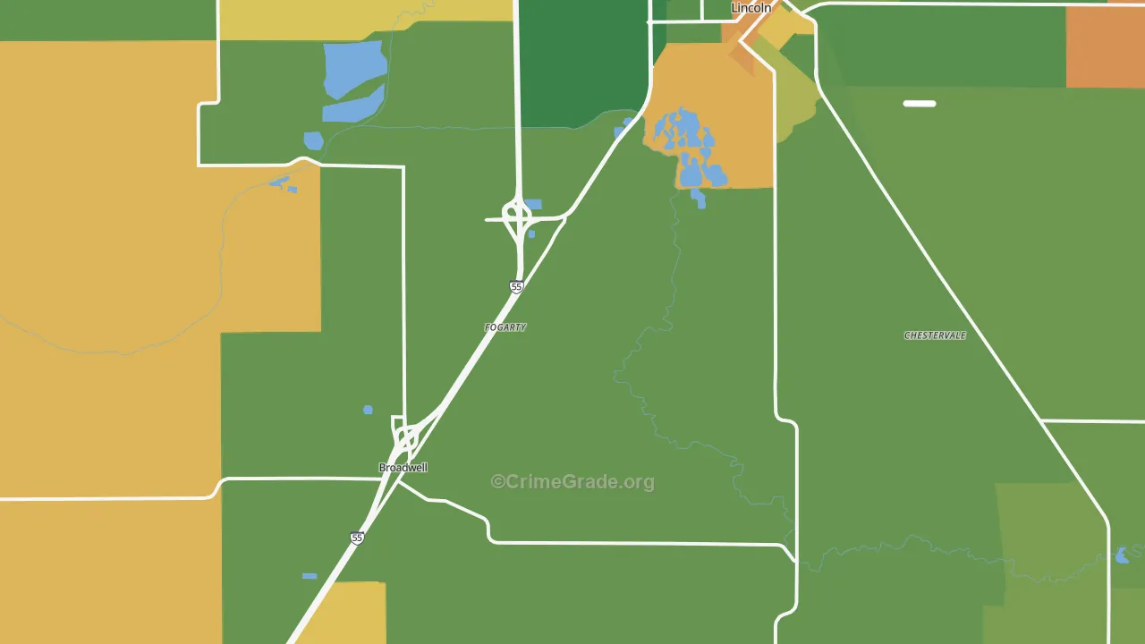 Elkhart, IL Map of Burglary Rates