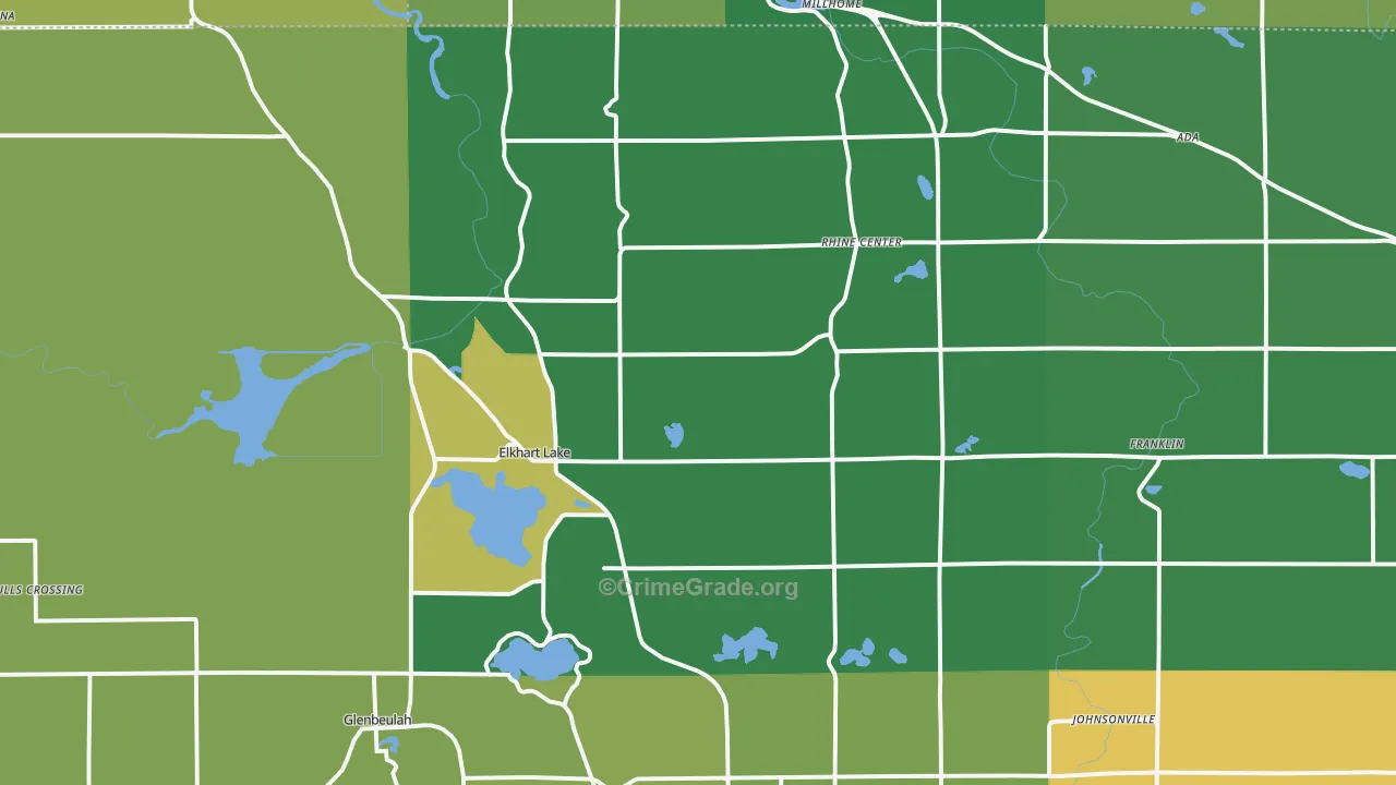 Elkhart Lake, WI Map of Burglary Rates