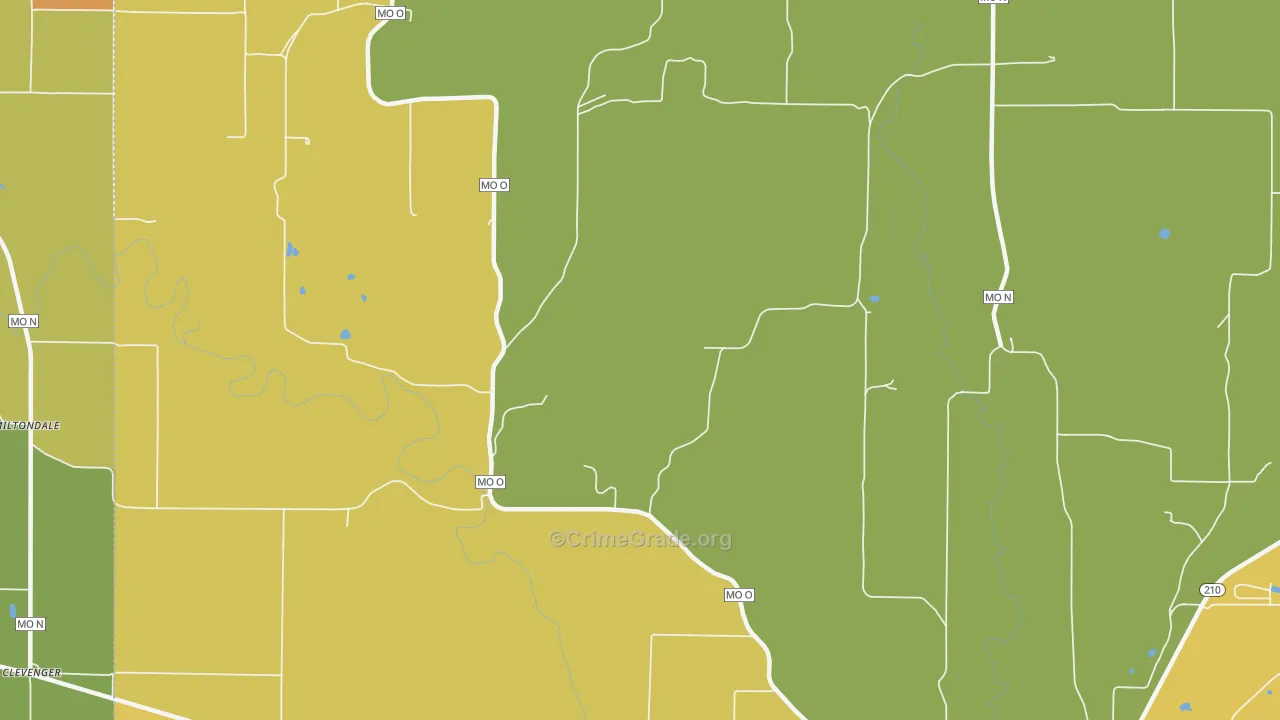 Elkhorn, MO Map of Burglary Rates