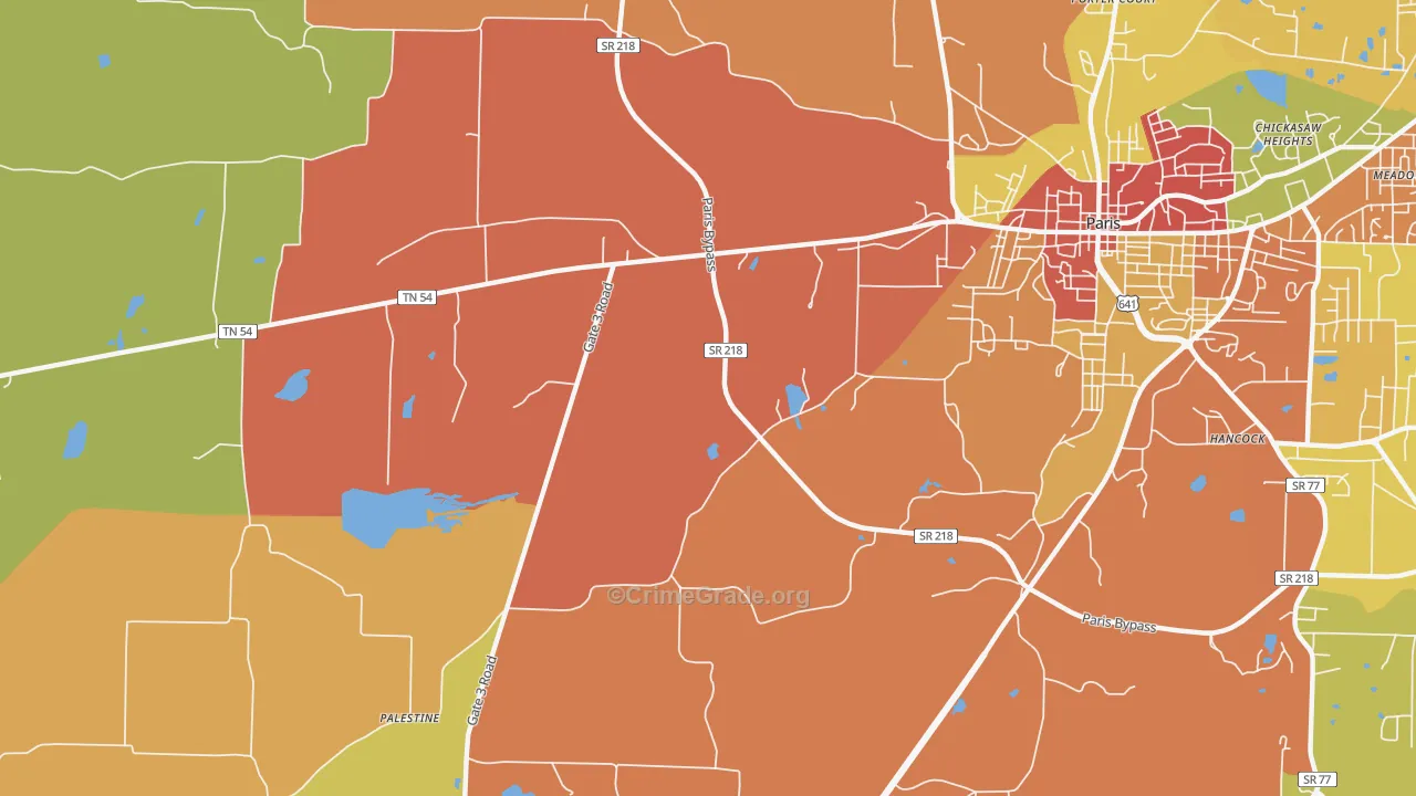 Elkhorn, TN Map of Burglary Rates