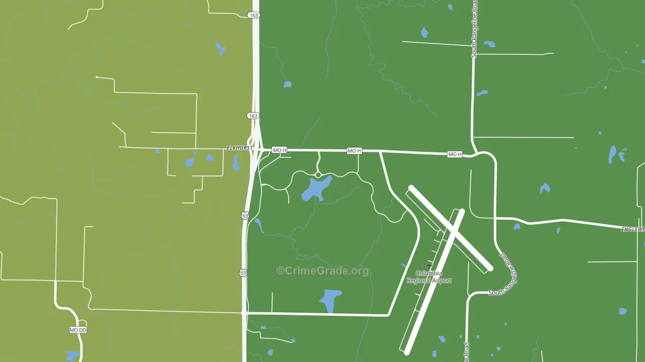 Elkhurst, MO Map of Burglary Rates