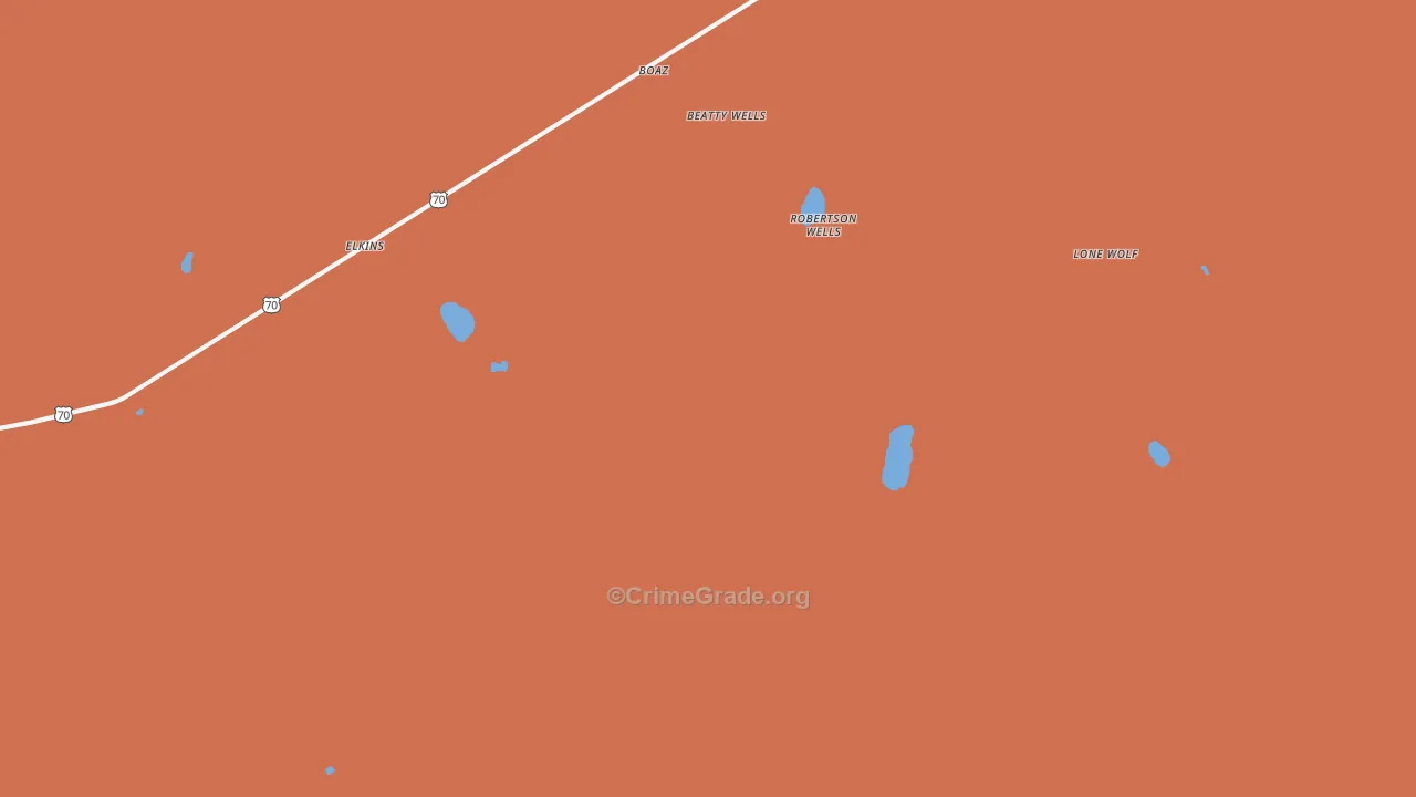 Elkins, NM Map of Burglary Rates