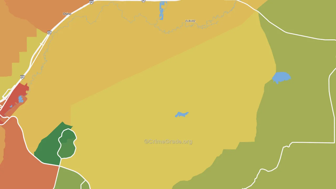 Elko County, NV Map of Burglary Rates