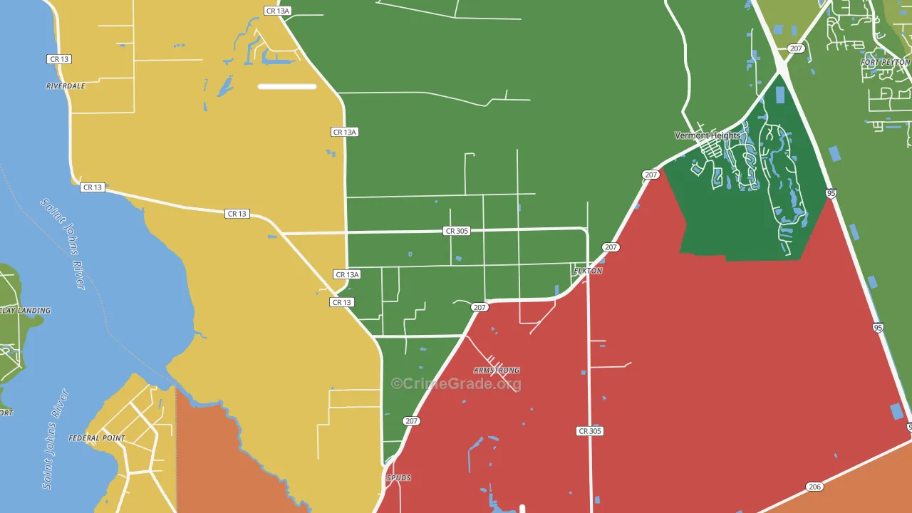 Elkton, FL Map of Burglary Rates