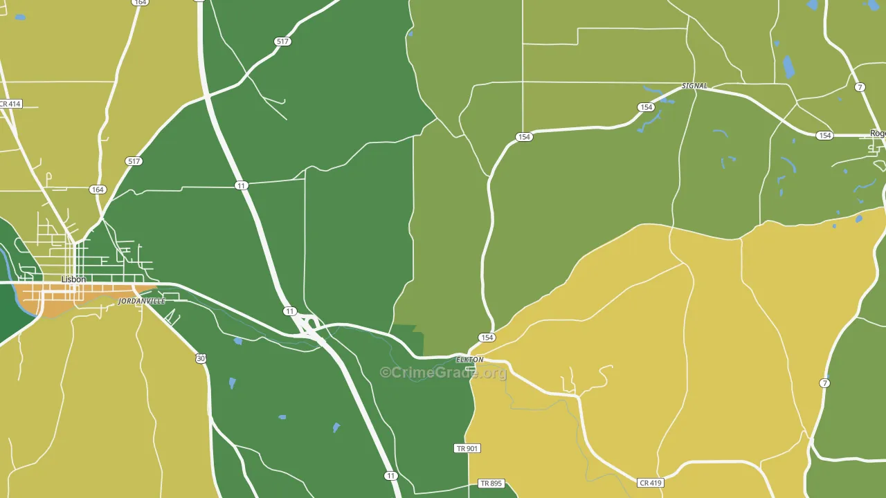 Elkton, OH Map of Burglary Rates