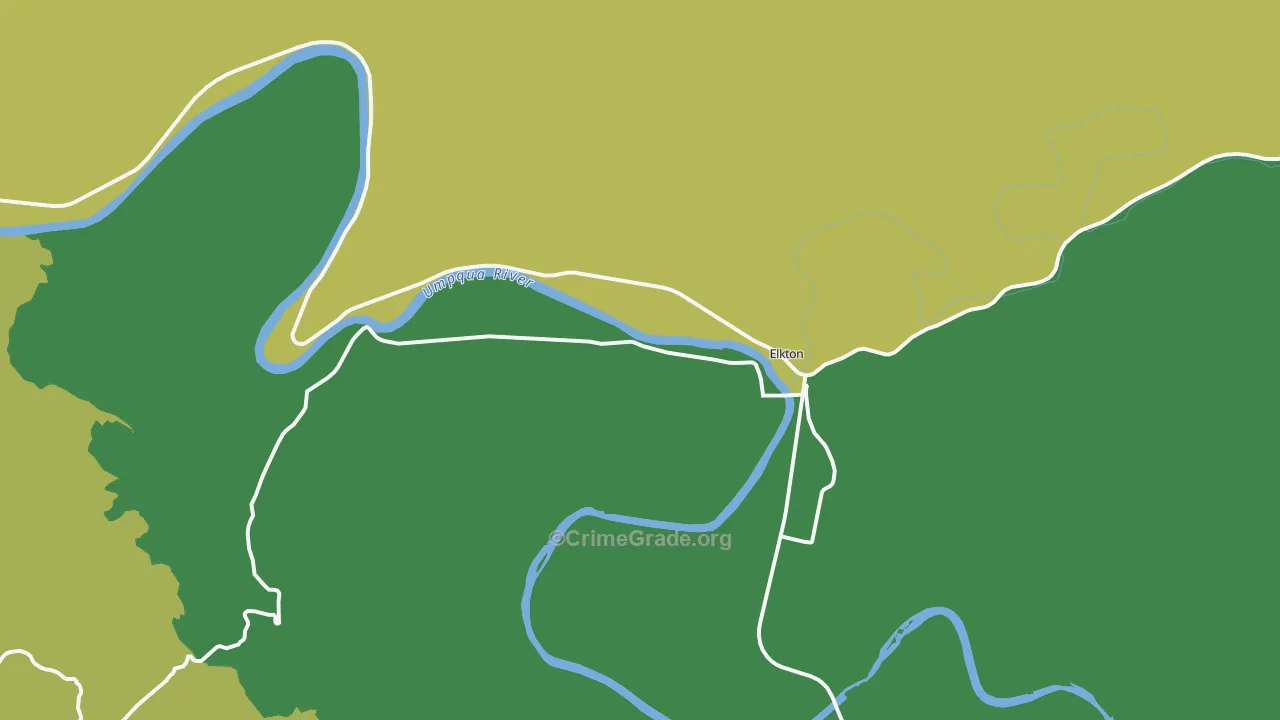 Elkton, OR Map of Burglary Rates