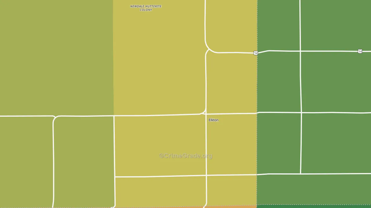 Elkton, SD Map of Burglary Rates