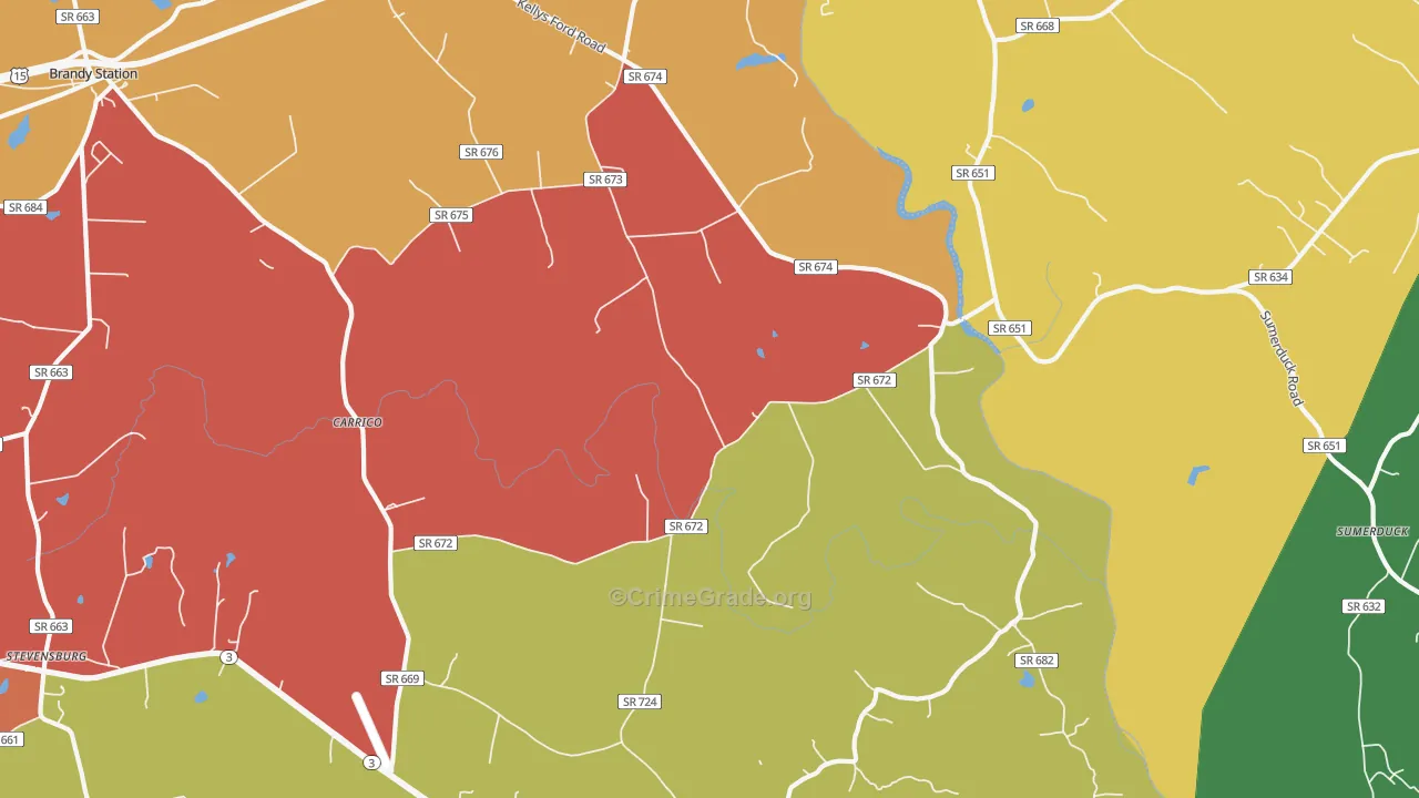 Elkwood, VA Map of Burglary Rates