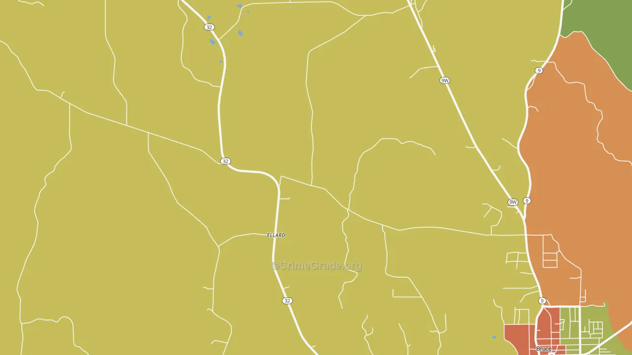 Ellard, MS Map of Burglary Rates