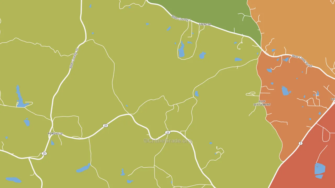 Ellards, AL Map of Burglary Rates