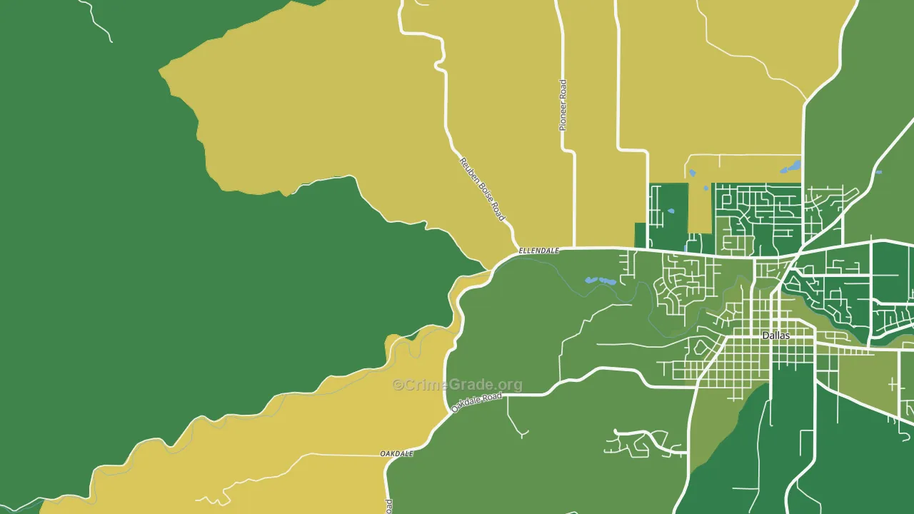 Ellendale, OR Map of Burglary Rates
