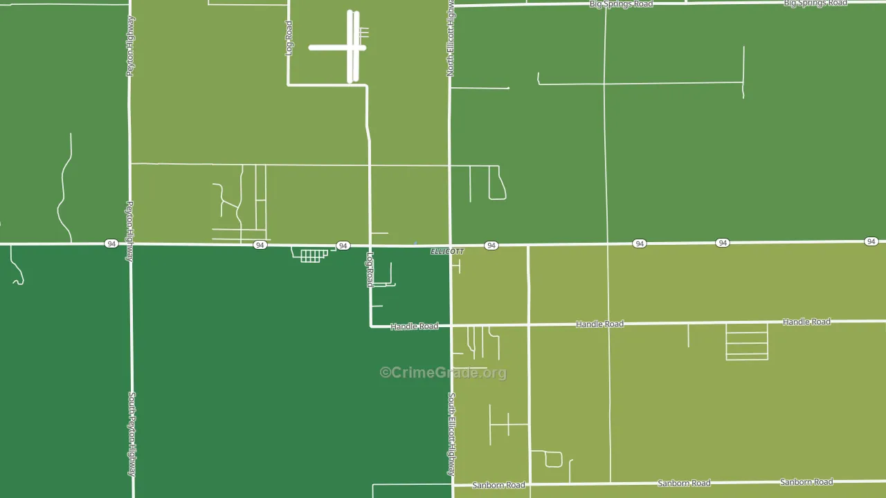 Ellicott, CO Map of Burglary Rates